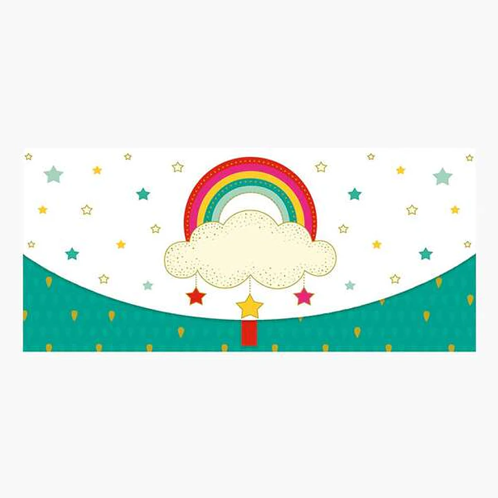 Pictura Tarjeta Money Cards - Tarjeta de Regalo Tipo Sobre Horizontal - Tematica Arcoiris - 21.3x9.6cm - Embolsada Individualmente en Celofan - Inclui 1