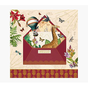 Pictura Tarjeta Arabesque - 16x16cm - Tematica Viaje - Tarjeta Triptica - Incluye Sobre Blanco - Papel con Certificacion FSC