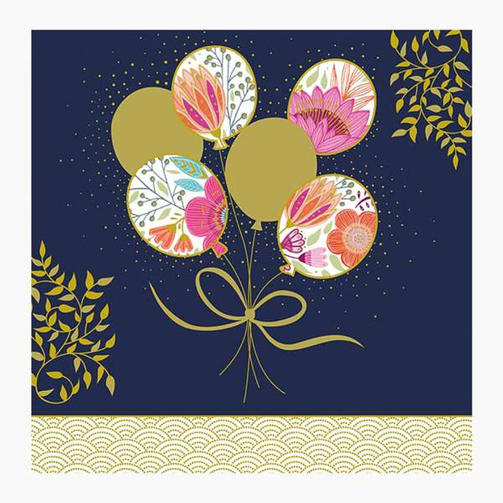 Pictura Tarjeta Arabesque - 16x16cm - Tematica Globos - Tarjeta Triptica sin Envoltorio - Incluido Sobre Blanco - Papel con Certificacion FSC 1