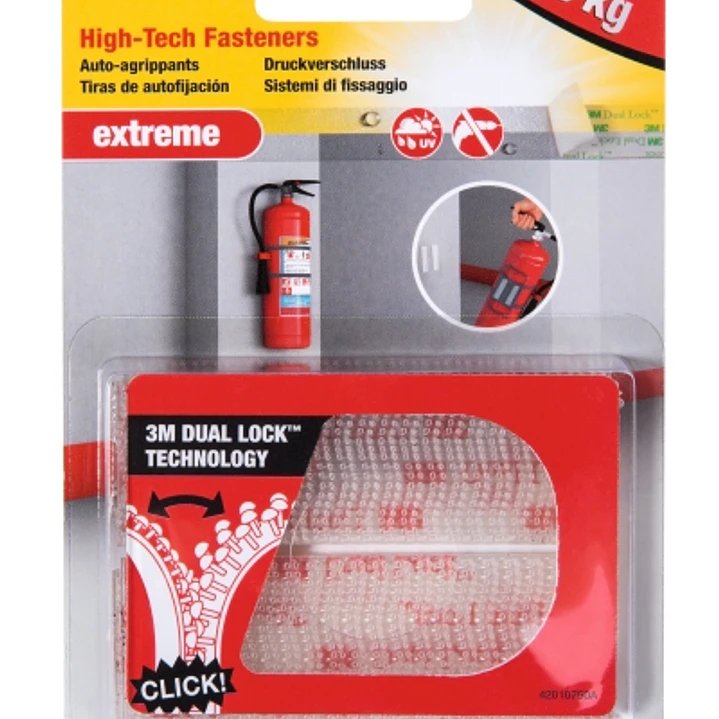 Scotch Extreme Cierres Adhesivos Reposicionables - 25mm x 75mm - Soporta hasta 5kg - Color Transparente 1