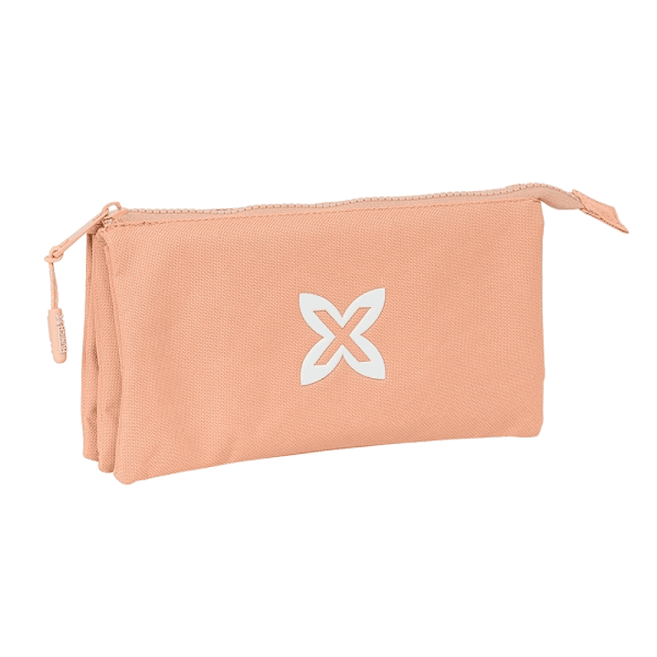 Safta Munich Basicos Peach Portatodo - 3 Compartimentos con Cremalleras - Bolsillo Interior - 0.6L - 220x30x120mm - Color Naranja 1