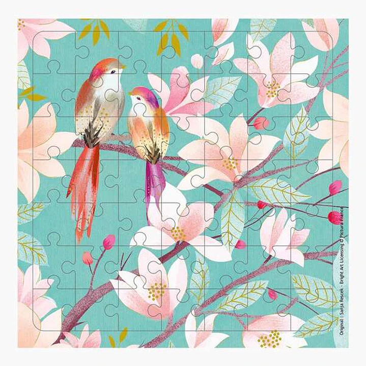 Pictura Tarjeta Puzzle - 15.5x15.5cm - Tematica de Pajaros - 49 Piezas - Incluye Tarjeta Plegada y Sobre Blanco - Certificacion FSC - Embolsada Indivi 1