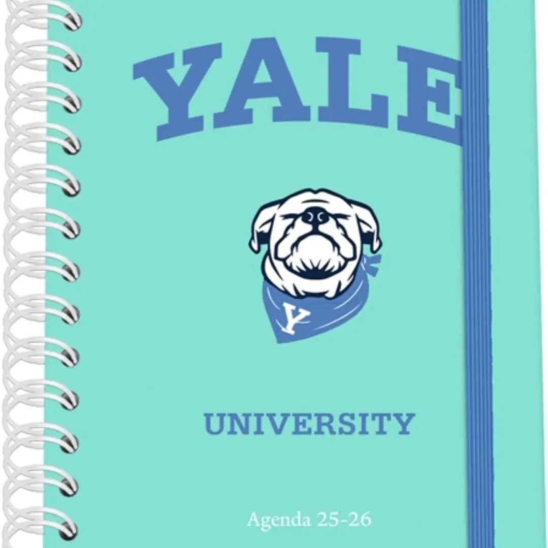 Dohe Yale Dog Agenda Escolar 25/26 Espiral Wire’o A5 - Semana Vista - Papel 80g/m2 - 4 Hojas de Pegatinas - Cubierta de Carton Plastificado - Cierre c 1