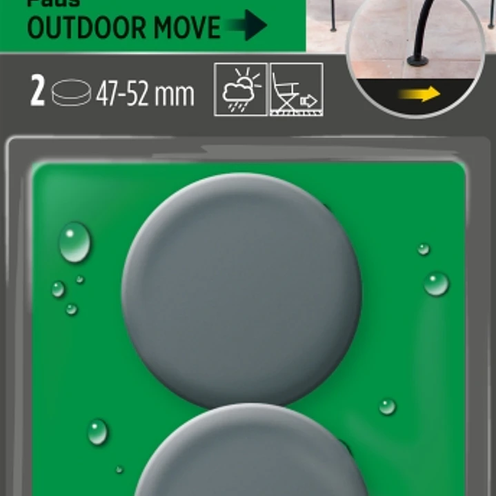 Scotch Pack de 2 Patines Deslizantes Adhesivos - Diametro de 47 a 52mm - Color Gris 1