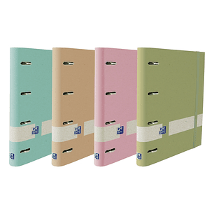 Oxford Nature Europeanbinder A4+ Tapa Extradura 4x35 Surtido con Recambio Pastel 5x5 - Carpeta Ecologica con Tapa Dura - Incluye Recambio de Hojas Pas