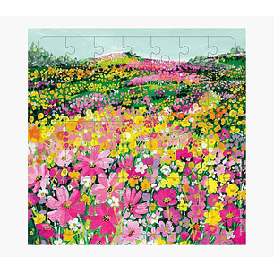 Pictura Tarjeta Puzzle - 15.5x15.5cm - Tematica de Flores - 49 Piezas - Incluye Tarjeta Plegada y Sobre Blanco - Certificacion FSC