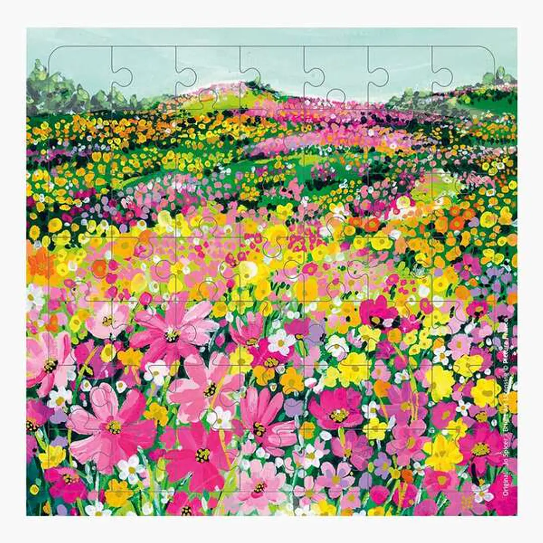 Pictura Tarjeta Puzzle - 15.5x15.5cm - Tematica de Flores - 49 Piezas - Incluye Tarjeta Plegada y Sobre Blanco - Certificacion FSC 1