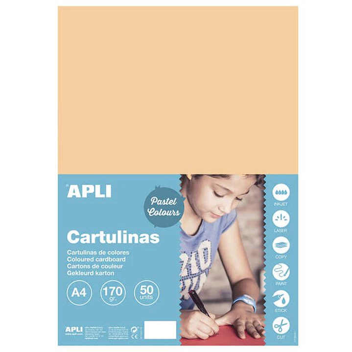 Apli Cartulina Salmon A4 170g 50 Hojas 1