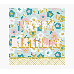 Pictura Tarjeta Arabesque - 16x16cm - Tematica Feliz Cumpleaños - Tarjeta Triptica sin Envoltorio - Incluido Sobre Blanco - Papel con Certificacion FS