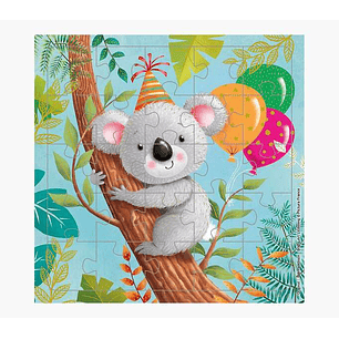 Pictura Tarjeta Puzzle - 15.5x15.5cm - Tematica Koala - 25 Piezas - Incluye Sobre Blanco - Certificacion FSC