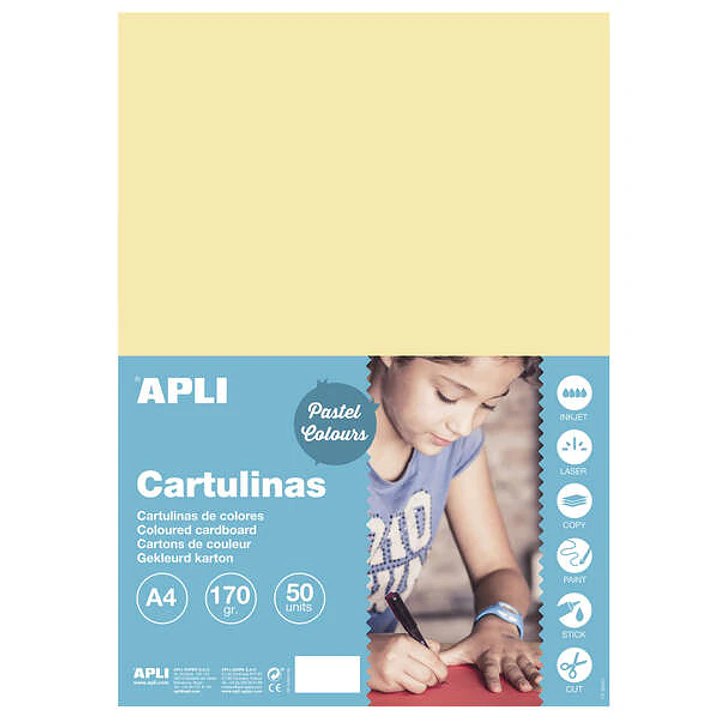 Apli Cartulina Vainilla A4 170g 50 Hojas 1