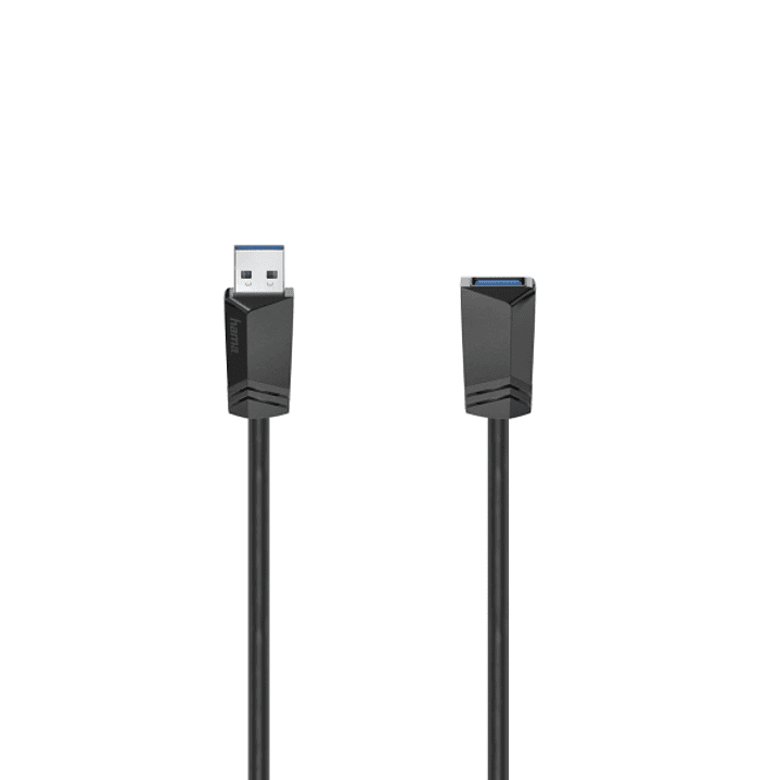 Hama Essential Cable Alargador USB-A Macho/Hembra - Longitud 1.5m - Velocidad hasta 5Gbps - Blindaje Doble - Color Negro 1