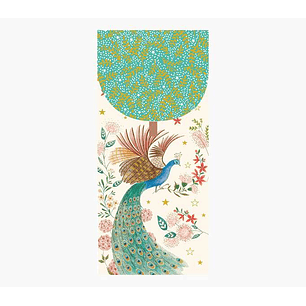 Pictura Tarjeta Money Cards - Tarjeta de Regalo Tipo Sobre Vertical - Tematica Pavo Real - 9.6x21.3cm - Embolsada Individualmente en Celofan - Incluid