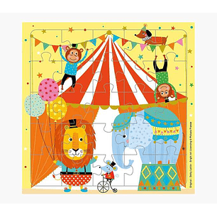 Pictura Tarjeta Puzzle - 15.5x15.5cm - Tematica Circo - 25 Piezas - Tarjeta Plegada Incluida - Embolsada en Celofan - Sobre Blanco Incluido - Papel co