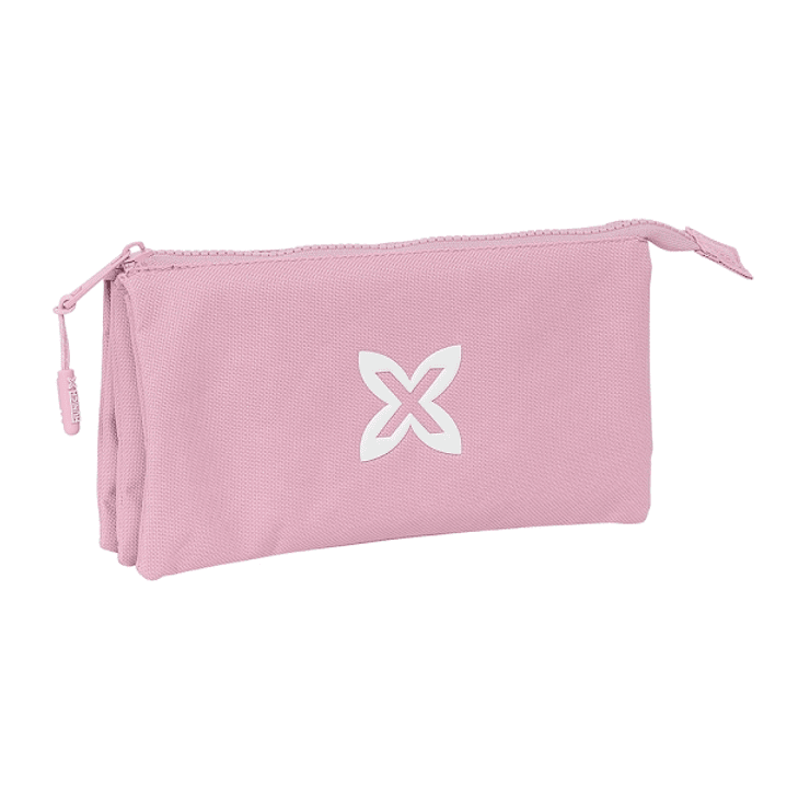 Safta Munich Basicos Portatodo - 3 Compartimentos con Cremalleras - Bolsillo Interior - 0.6L - 220x30x120mm - Color Rosa 1
