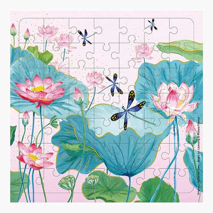 Pictura Tarjeta Puzzle - 15.5x15.5cm - Tematica de Libelulas - 49 Piezas - Incluye Tarjeta Plegada y Sobre Blanco - Certificacion FSC 1