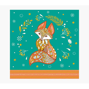 Pictura Tarjeta Arabesque - 16x16cm - Tematica Zorro - Tarjeta Triptica sin Envoltorio - Incluye Sobre Blanco - Papel con Certificacion FSC