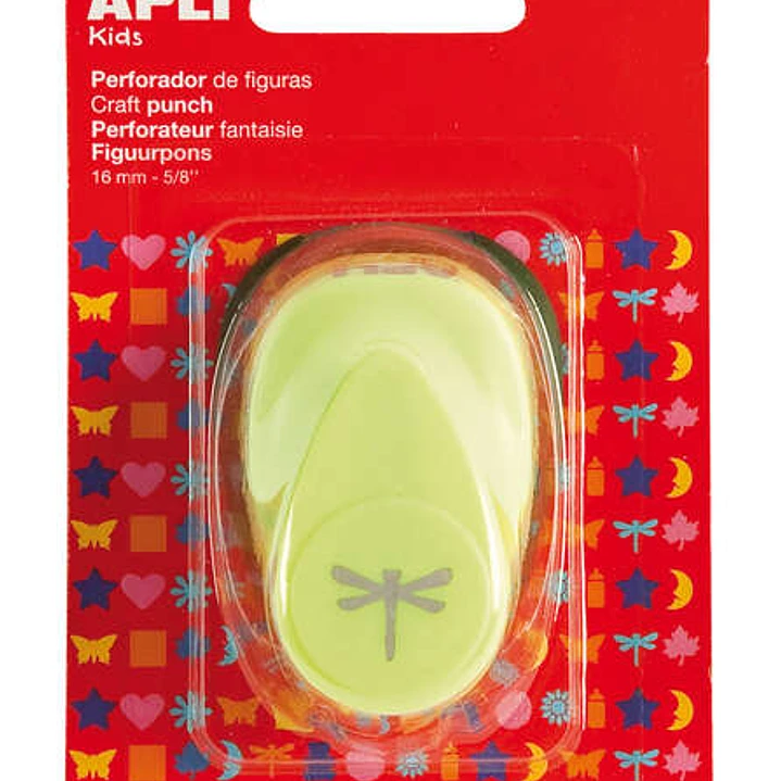 Apli Perforadora de Papel en Forma de Libelula - Tamaño de Figura 16mm - Alta Calidad para Papel, Carton y Cartulina - Deposito de Restos de Papel - D 1