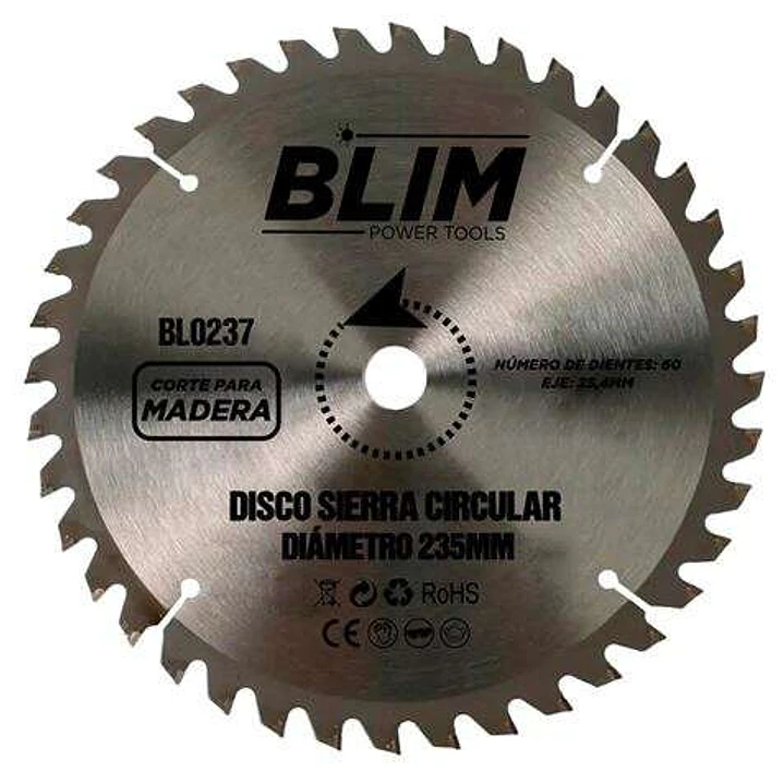 Blim Disco Corte de Madera para Sierra 235mm - 60 Dientes con Recubrimiento en Carburo de Tungsteno 1