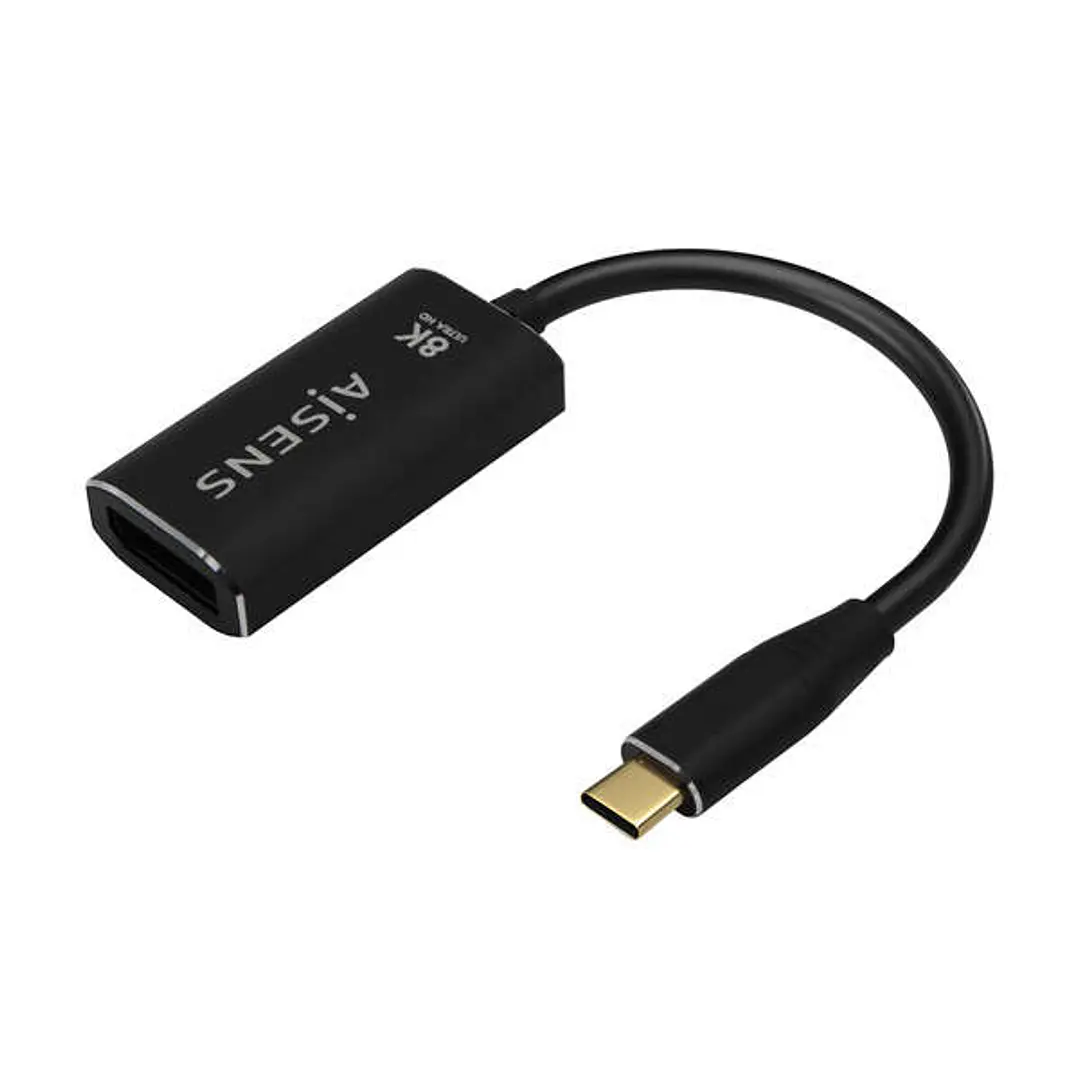 Aisens Conversor Aluminio USB-C a Displayport 8K@60Hz - USB-C/M-DP/H - 15cm - Color Negro 1