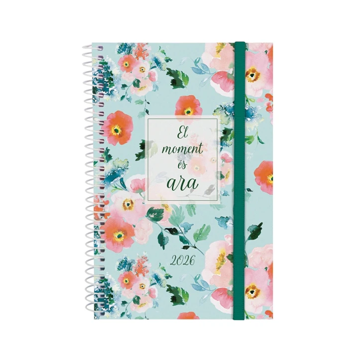 Finocam Design Collection Agenda de Espiral en Catalan - Anual 2026 - Tapa Ligera - Formato E5 - 124x14x181mm - Semana Vista Horizontal - Tematica de  1