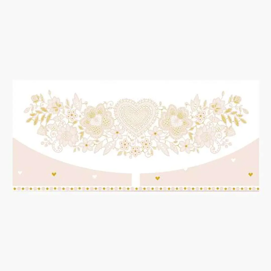 Pictura Tarjeta Money Cards - Tarjeta de Regalo Tipo Sobre Horizontal - Tematica Corazones y Flores - 21.3x9.6cm - Embolsada Individualmente en Celofa 1