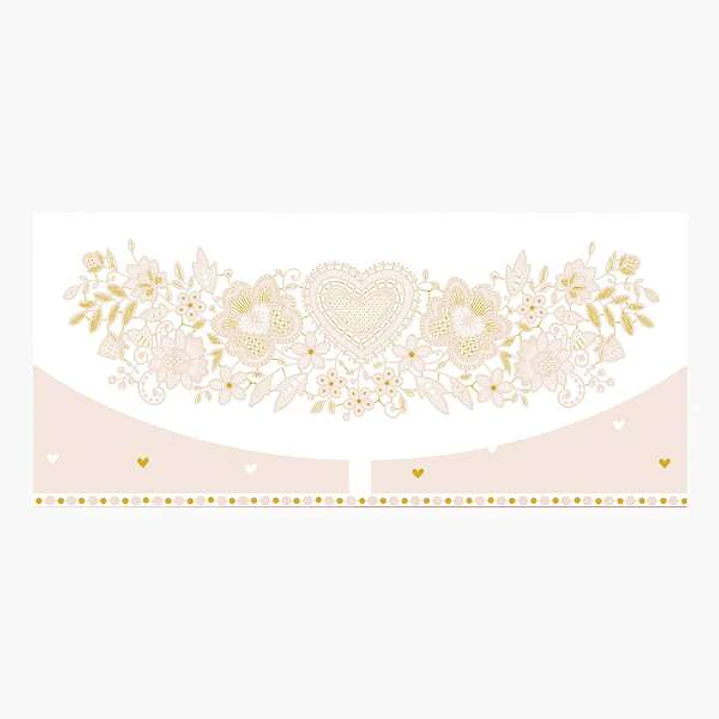 Pictura Tarjeta Money Cards - Tarjeta de Regalo Tipo Sobre Horizontal - Tematica Corazones y Flores - 21.3x9.6cm - Embolsada Individualmente en Celofa 1