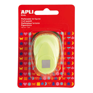 Apli Perforadora Cuadrada de Papel - Figura de 16mm - Alta Calidad para Papel, Carton y Cartulina - Deposito de Papel - Doble Uso para Decoracion - Id