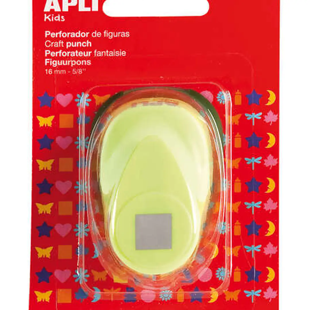 Apli Perforadora Cuadrada de Papel - Figura de 16mm - Alta Calidad para Papel, Carton y Cartulina - Deposito de Papel - Doble Uso para Decoracion - Id 1