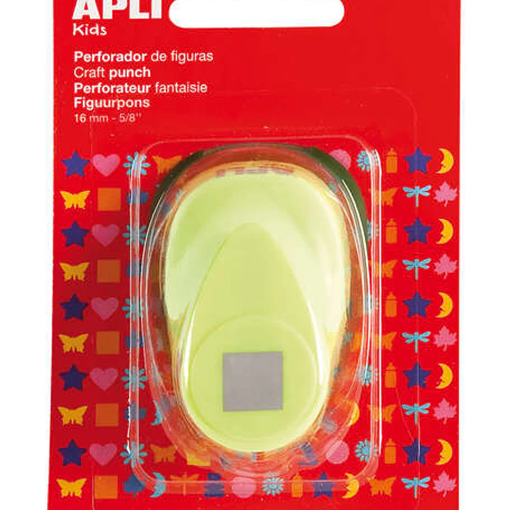 Apli Perforadora Cuadrada de Papel - Figura de 16mm - Alta Calidad para Papel, Carton y Cartulina - Deposito de Papel - Doble Uso para Decoracion - Id 1