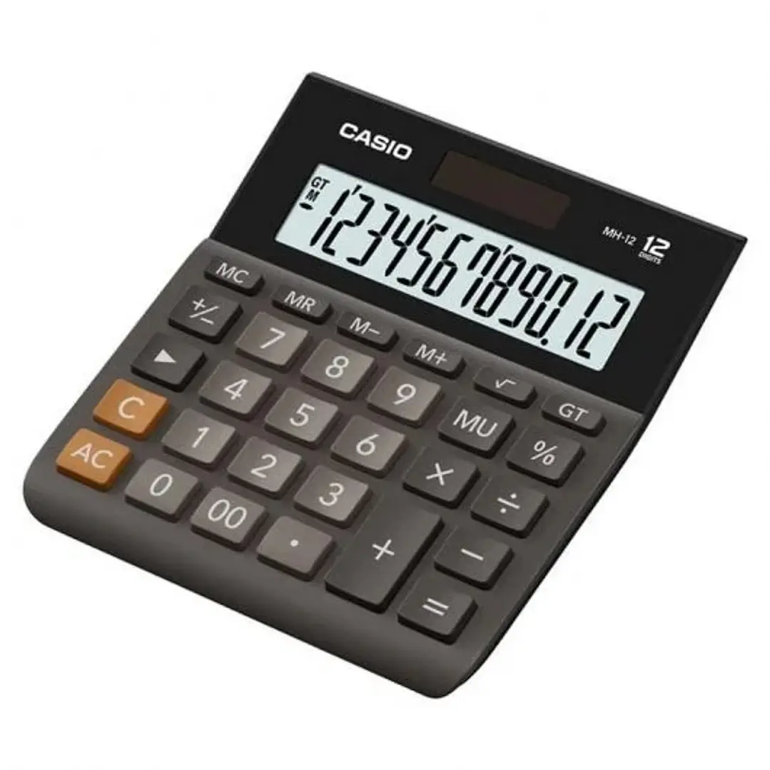 Casio MH-12 Calculadora de Sobremesa - Pantalla Extragrande LCD de 12 Digitos - Solar y Pilas - Color Negro 1