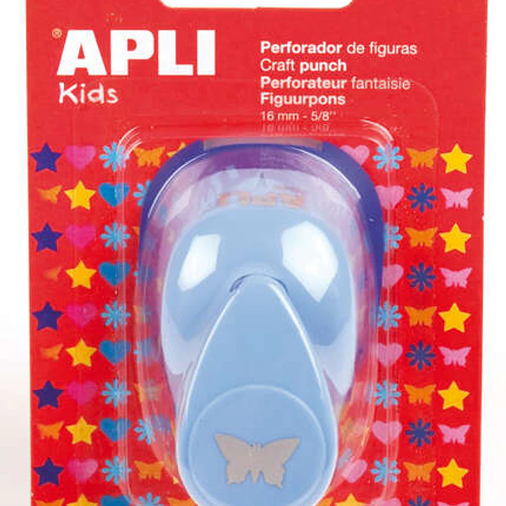 Apli Perforadora de Papel en Forma de Mariposa - Figura de 16mm - Perfora Papel, Carton y Cartulina de Hasta 220g/m² - Deposito de Papel - Doble Uso - 1