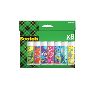 Scotch Pack de 8 Pegamentos en Barra Adhesivo Solido - 8gr por Unidad - Color Transparente