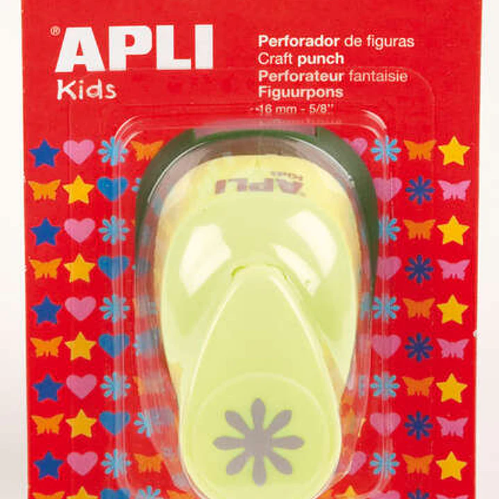 Apli Perforadora de Papel en Forma de Flor - Tamaño de Figura 16mm - Alta Calidad para Papel, Carton y Cartulina - Deposito de Restos de Papel - Doble 1