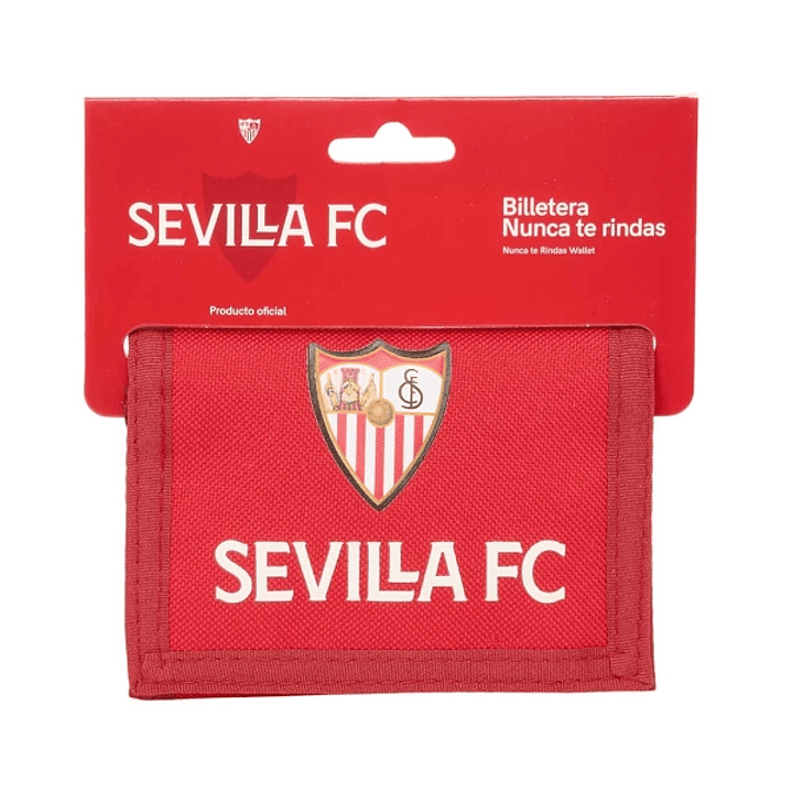 Safta Sevilla FC Billetera - Cabecera para Colgar - Cierre con Velcro - Compartimentos Internos - Bolsillo con Cremallera - Resistente al Agua - 125x1 1