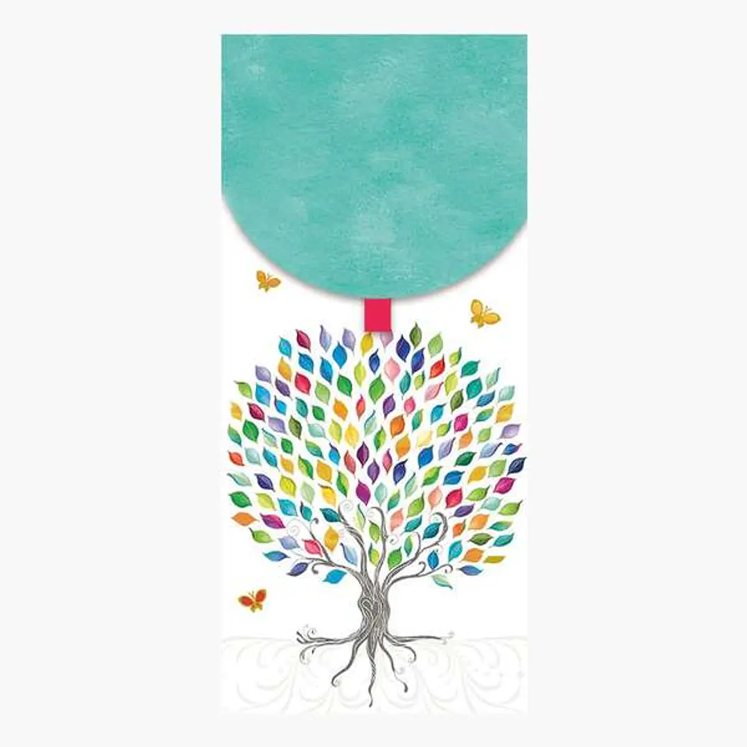 Pictura Tarjeta Money Cards - Tarjeta de Regalo Vertical - 9.6x21.3cm - Tematica Arbol - Embolsada Individualmente - Incluye Sobre Blanco - Papel con  1