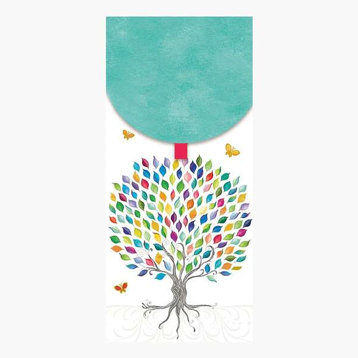 Pictura Tarjeta Money Cards - Tarjeta de Regalo Vertical - 9.6x21.3cm - Tematica Arbol - Embolsada Individualmente - Incluye Sobre Blanco - Papel con  1