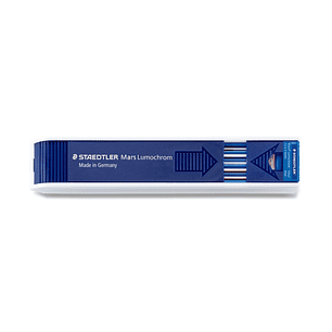 Staedtler Mars Lumochrom 204 Pack con 12 Minas de Dibujo - Mina de 2mm - Longitud de 130mm - Color Azul