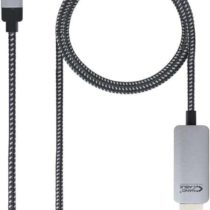 Nanocable Cable Conversor USB-C Macho a HDMI Macho 1.80m - Color Negro/Plata 1