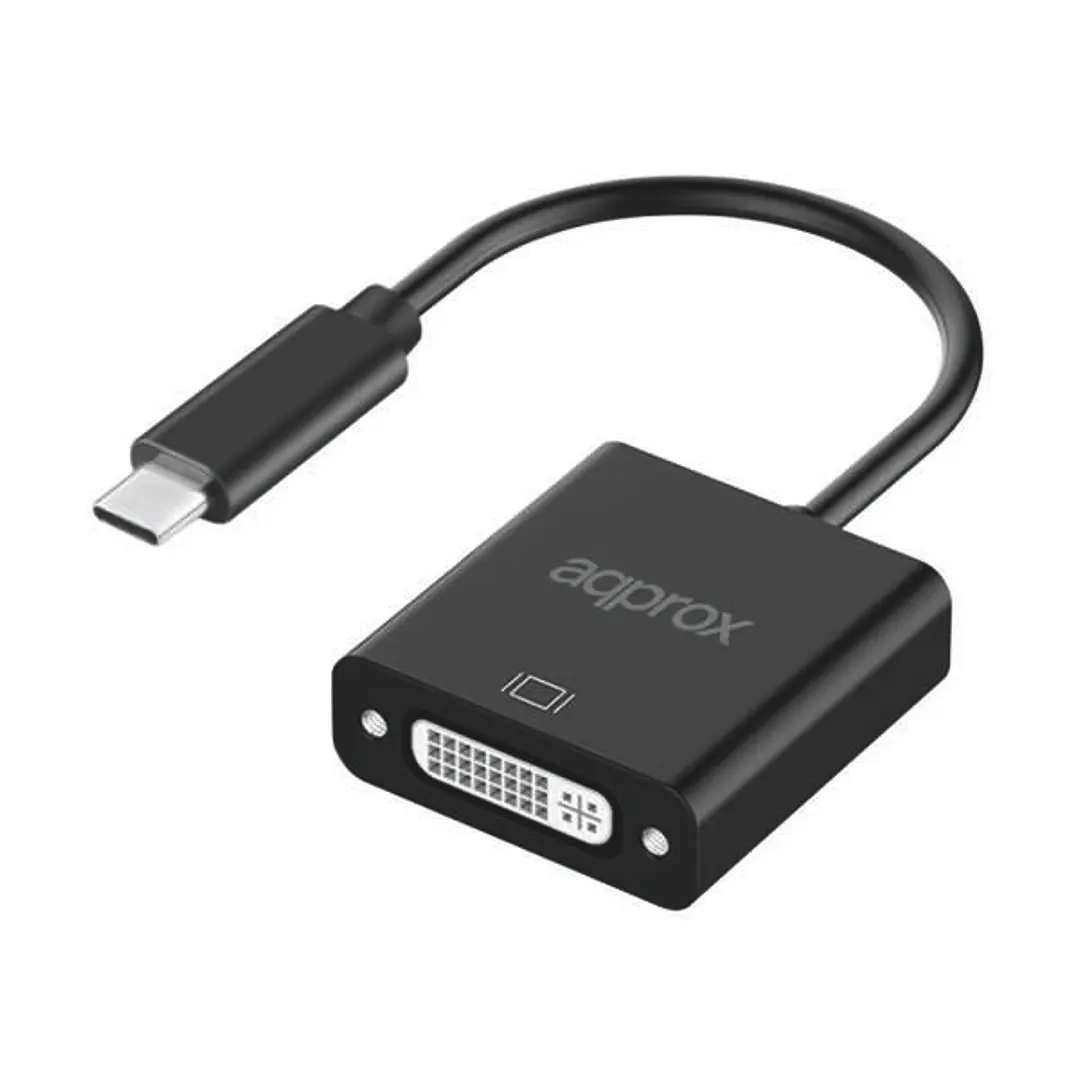 Approx Adaptador USB-C Macho a DVI Hembra - Resolucion hasta 1080P/60Hz - Cable de 13cm 1