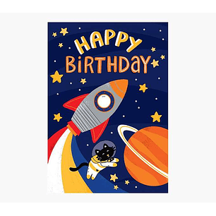 Pictura Tarjeta Zig-Zag - 15x22cm - Tematica del Espacio - Tarjeta Triptica sin Envoltorio - Incluye Sobre Blanco - Papel con Certificacion FSC