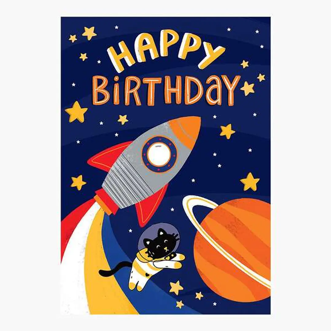 Pictura Tarjeta Zig-Zag - 15x22cm - Tematica del Espacio - Tarjeta Triptica sin Envoltorio - Incluye Sobre Blanco - Papel con Certificacion FSC 1