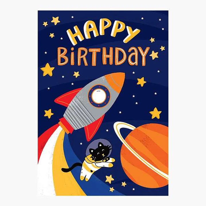 Pictura Tarjeta Zig-Zag - 15x22cm - Tematica del Espacio - Tarjeta Triptica sin Envoltorio - Incluye Sobre Blanco - Papel con Certificacion FSC 1