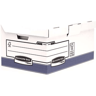 Fellowes Bankers Box Maxi Contenedor de Archivos - Tapa Fija - Montaje Automatico Fastfold - Carton Reciclado Certificacion FSC