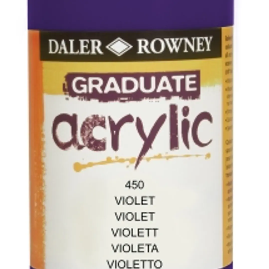 Daler Rowney Graduate Pintura Acrilica - Botella de Plastico - 500ml - Color Violeta 1