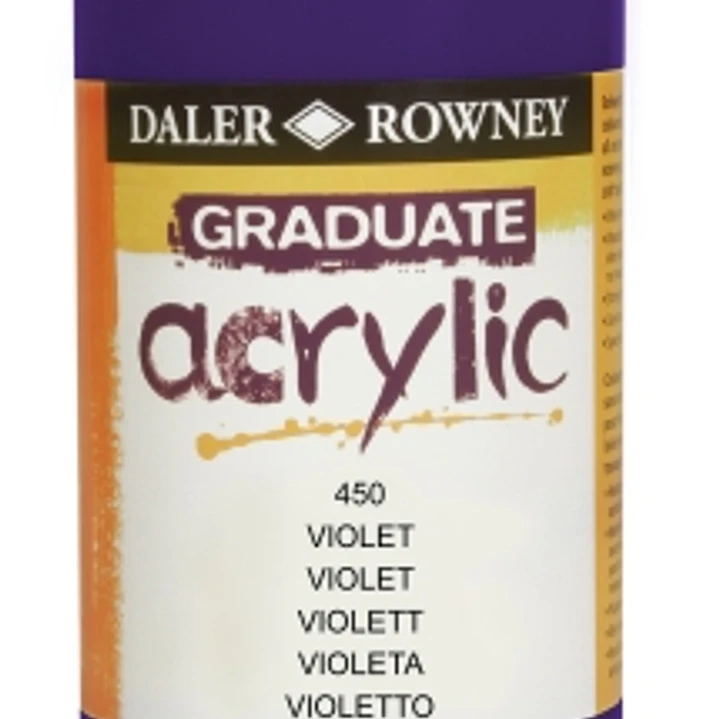 Daler Rowney Graduate Pintura Acrilica - Botella de Plastico - 500ml - Color Violeta 1