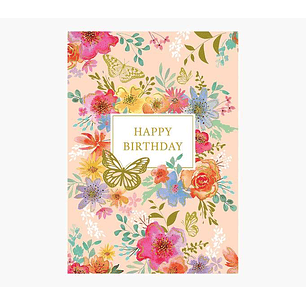 Pictura Tarjeta Zig-Zag - 15x22cm - Tematica de Flores - Tarjeta Triptica sin Envoltorio - Incluye Sobre Blanco - Impresas en Papel con Certificacion 