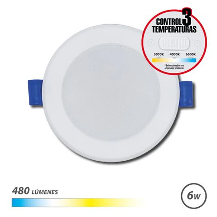 Elbat Downlight Circular 6W - 480Lm - Selector 3 Temperaturas - Color Blanco 1