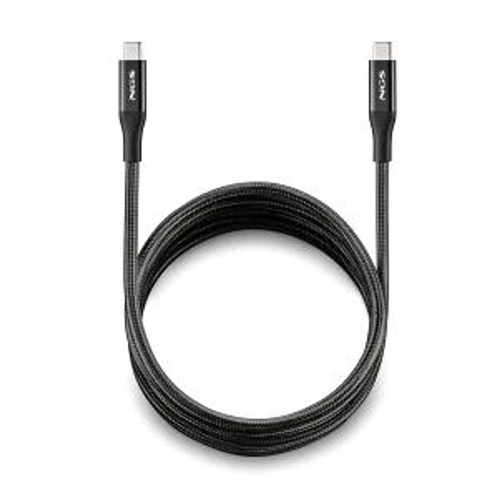 NGS Cable 2.0 USB-C Macho a USB-C Macho - Carga Ultrarapida hasta 240W - Longitud 2m - Color Negro 1