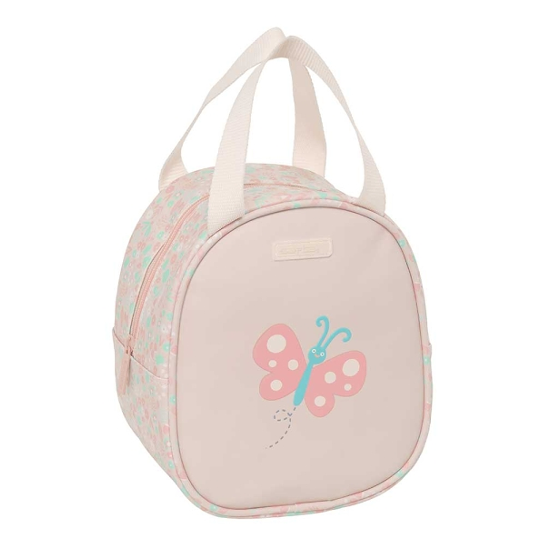 Safta Mariposa Neceser Termo de 5.85L - Interior Forrado en Aluminio - Asa Superior - 190x140x220mm - Color Rosa Pastel 1